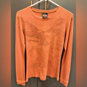 Harley Davidson  Thermal Shirt Sequins Womens Size L